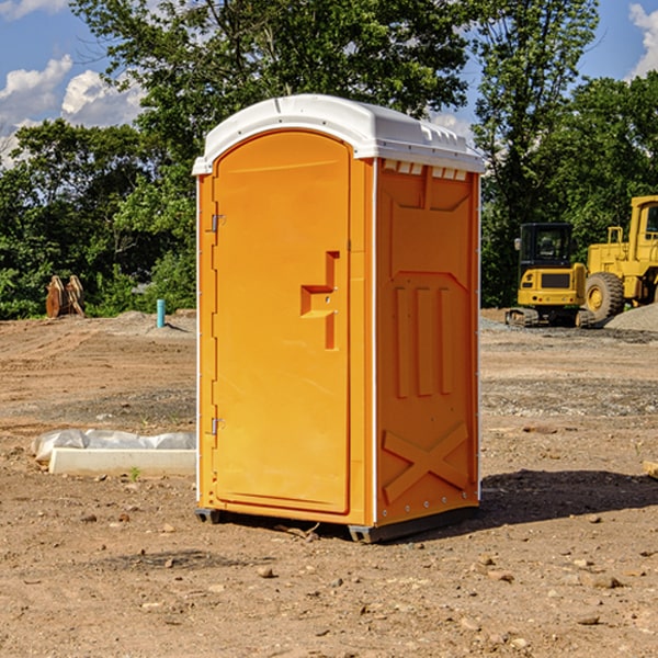 how often are the porta potties cleaned and serviced during a rental period in Isabel SD